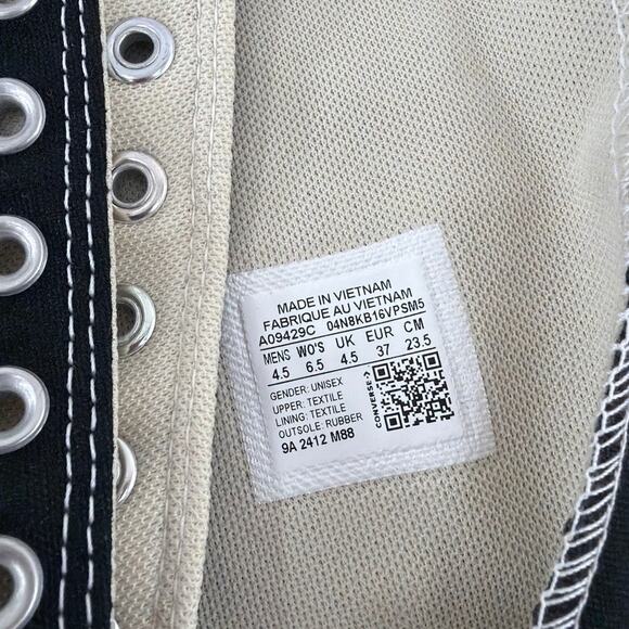 Converse Unisex Black White Chuck Taylor All Star XXHi High Top Shoes M4.5 W6.5 - Picture 5 of 12